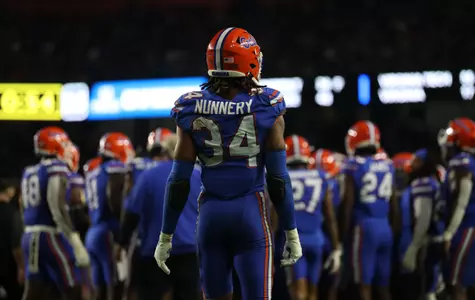 during the Gators' game against the FSU Seminoles on Saturday, November 25, 2023 at Ben Hill Griffin Stadium in Gainesville, Fla. / UAA Communications photo by Katalina Enriquez