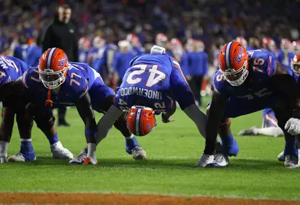 during the Gators' game against the FSU Seminoles on Saturday, November 25, 2023 at Ben Hill Griffin Stadium in Gainesville, Fla. / UAA Communications photo by Emma Bissell