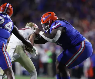 during the Gators' game against the FSU Seminoles  on Saturday, November 25, 2023 at Ben Hill Griffin Stadium in Gainesville, Fla. / UAA Communications photo by Ashley Ray