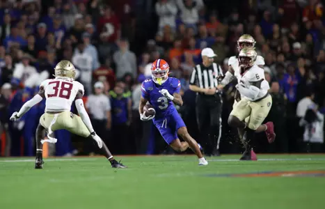 during the Gators' game against the FSU Seminoles on Saturday, November 25, 2023 at Ben Hill Griffin Stadium in Gainesville, Fla. / UAA Communications photo by Lorenzo Vasquez