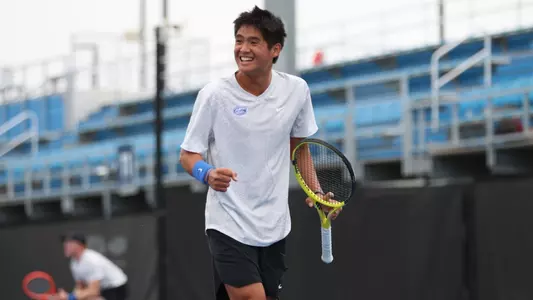 during the Gators' match against the Standford Cardinals on Sunday, February 5, 2023 at in Lake Nona, FL / UAA Communications photo by Ashley Ray
