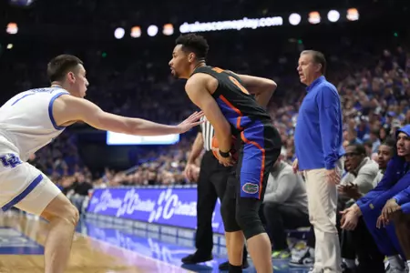 during the Gators' game against the Kentucky Wildcats on Saturday, February 4, 2023 at Rupp Arena in Lexington, KY / UAA Communications photo by Maddie Washburn
