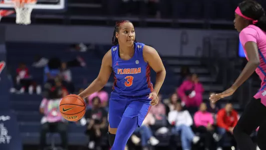 during the Gators' game against the Ole Miss Rebels on Sunday, February 5, 2023 at Pavillion at Ole Miss in Oxford, MS / UAA Communications photo by Emma Bissell