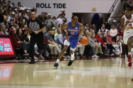 during the Gators' game against the Alabama Crimson Tide on Wednesday, February 8, 2023 at Coleman Coliseum in Tuscaloosa, AL / UAA Communications photo by Maddie Washburn