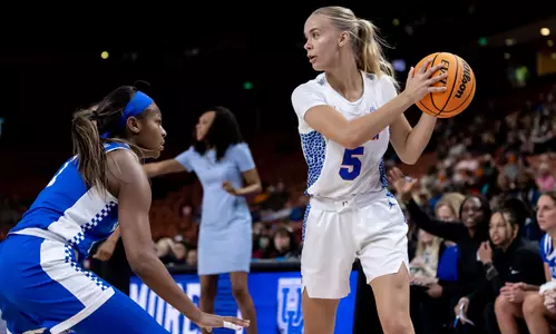 during the Gators' game against the Kentucky Wildcats at the 2023 SEC Women’s Basketball Tournament on Wednesday, March 1, 2023 at Bon Secours Wellness Arena in Greenville, SC / UAA Communications photo by Matt Pendleton