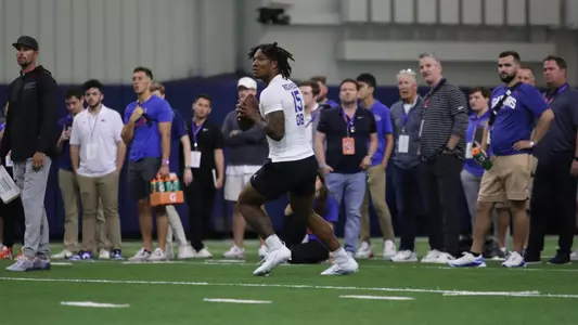 during the Gators' Pro Day on Thursday, March 30, 2023 at Heavener Training Facility in Gainesville, FL / UAA Communications photo by Maddie Washburn