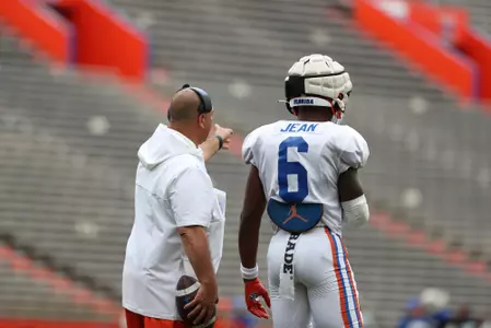 during the Gators' scrimmage on Tuesday, March 28, 2023 at Ben Hill Griffin Stadium in Gainesville, FL / UAA Communications photo by Brieanna Andrews