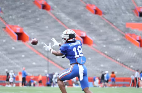 during the Gators' scrimmage on Tuesday, March 28, 2023 at Ben Hill Griffin Stadium in Gainesville, FL / UAA Communications photo by Brieanna Andrews