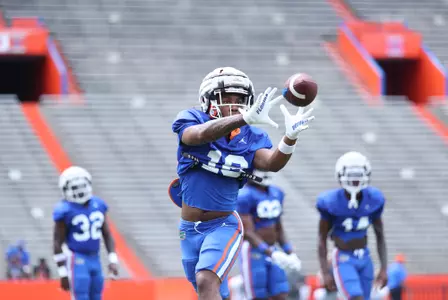during the Gators' scrimmage on Tuesday, March 28, 2023 at Ben Hill Griffin Stadium in Gainesville, FL / UAA Communications photo by Brieanna Andrews