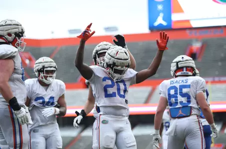 during the Gators' scrimmage on Tuesday, March 28, 2023 at Ben Hill Griffin Stadium in Gainesville, FL / UAA Communications photo by Brieanna Andrews