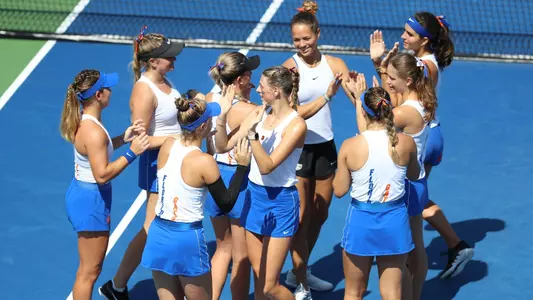 Women's Tennis Team Huddle