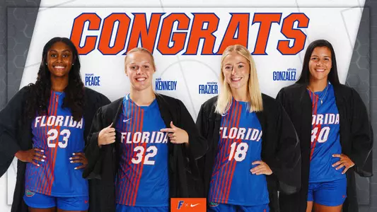 Spring 2023 soccer grads - Kouri Peace, Syd Kennedy, Ansley Frazier, Alivia Gonzalez
