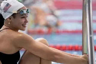 Incoming freshman Bella Sims swims a 1:55.45