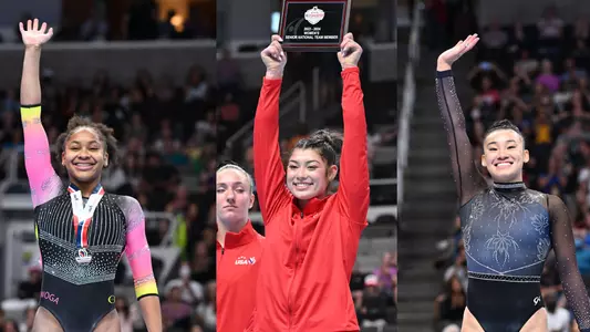 Skye Blakely (left), Kayla DiCello and Leanne Wong - 2023 U.S. Championships - 230827