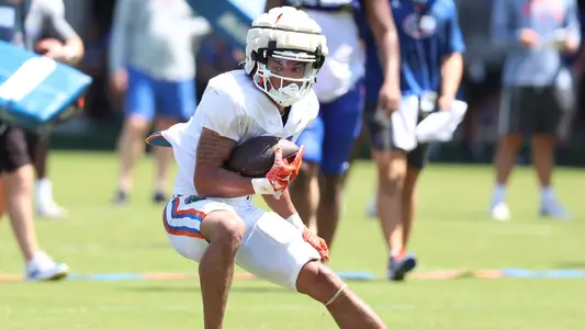 during the Gators' practice on Tuesday, August 8, 2023 at the Sanders football practice fields in Gainesville, FL / UAA Communications photo by Ashley Ray