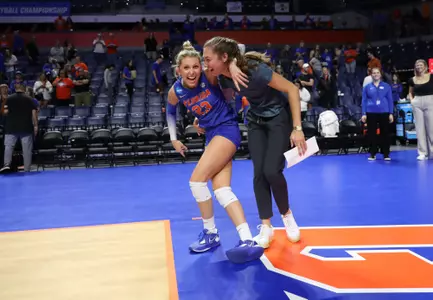 during the Gators' match against the Iowa State Cyclones on Saturday, December 3, 2022 at Exactech Arena at the Stephen C. O'Connell Center in Gainesville, Fla. / UAA Communications photo by Hannah White