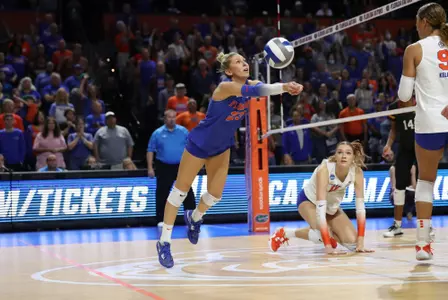 during the Gators' match against the Iowa State Cyclones on Saturday, December 3, 2022 at Exactech Arena at the Stephen C. O'Connell Center in Gainesville, Fla. / UAA Communications photo by Hannah White