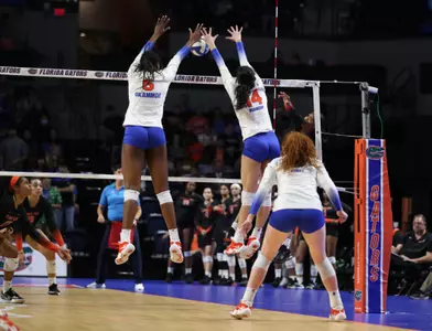 during the Gators' match against the Florida A&M Rattlers on Friday, December 2, 2022 at Exactech Arena at the Stephen C. O'Connell Center in Gainesville, Fla. / UAA Communications photo by Maddie Washburn