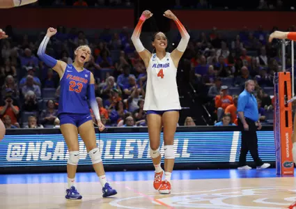 during the Gators' match against the Iowa State Cyclones on Saturday, December 3, 2022 at Exactech Arena at the Stephen C. O'Connell Center in Gainesville, Fla. / UAA Communications photo by Hannah White