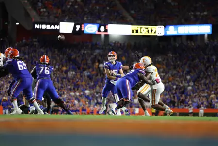 during the Gators' game against the Tennessee Volunteers on Saturday, September 16, 2023 at Ben Hill Griffin Stadium in Gainesville, Fla. / UAA Communications photo by Molly Kaiser