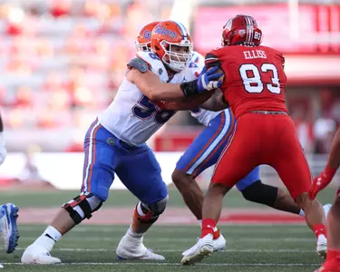 during the Gators' game against the Utah Utes on Thursday, August 31, 2023 at Rice-Eccles Stadium in Salt Lake City, Utah / UAA Communications photo by Maddie Washburn