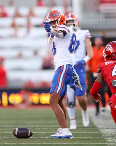 Marcus Burke during the Gators' game against the Utah Utes on Thursday, August 31, 2023 at Rice-Eccles Stadium in Salt Lake City, Utah / UAA Communications photo by Molly Kaiser