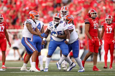 Jamari Lyons during the Gators' game against the Utah Utes on Thursday, August 31, 2023 at Rice-Eccles Stadium in Salt Lake City, Utah / UAA Communications photo by Molly Kaiser