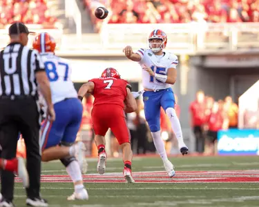 Graham Mertz during the Gators' game against the Utah Utes on Thursday, August 31, 2023 at Rice-Eccles Stadium in Salt Lake City, Utah / UAA Communications photo by Molly Kaiser