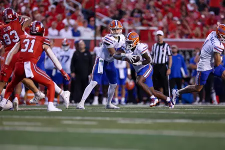Graham Mertz during the Gators' game against the Utah Utes on Thursday, August 31, 2023 at Rice-Eccles Stadium in Salt Lake City, Utah / UAA Communications photo by Molly Kaiser