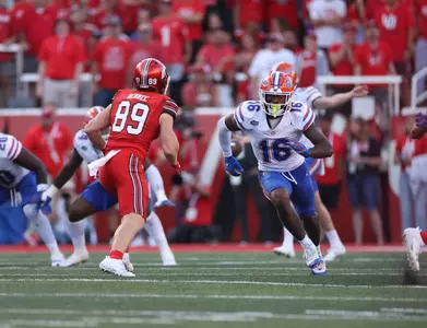 during the Gators' game against the Utah Utes on Thursday, August 31, 2023 at Rice-Eccles Stadium in Salt Lake City, Utah / UAA Communications photo by Maddie Washburn