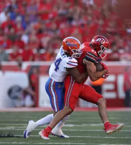 during the Gators' game against the Utah Utes on Thursday, August 31, 2023 at Rice-Eccles Stadium in Salt Lake City, Utah / UAA Communications photo by Maddie Washburn