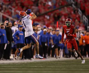 during the Gators' game against the Utah Utes on Thursday, August 31, 2023 at Rice-Eccles Stadium in Salt Lake City, Utah / UAA Communications photo by Maddie Washburn