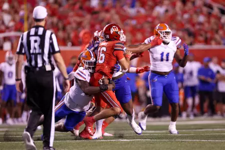 Princely Umanmielen during the Gators' game against the Utah Utes on Thursday, August 31, 2023 at Rice-Eccles Stadium in Salt Lake City, Utah / UAA Communications photo by Molly Kaiser