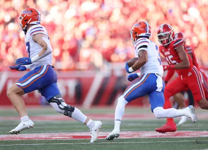 during the Gators' game against the Utah Utes on Thursday, August 31, 2023 at Rice-Eccles Stadium in Salt Lake City, Utah / UAA Communications photo by Maddie Washburn