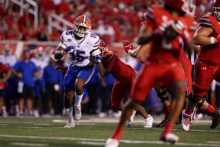 Derek Wingo during the Gators' game against the Utah Utes on Thursday, August 31, 2023 at Rice-Eccles Stadium in Salt Lake City, Utah / UAA Communications photo by Molly Kaiser