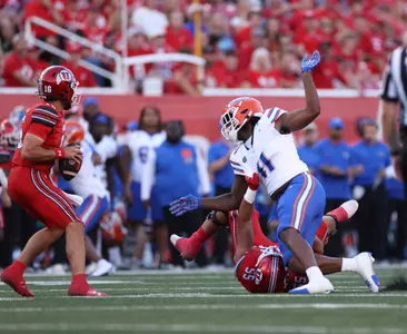 during the Gators' game against the Utah Utes on Thursday, August 31, 2023 at Rice-Eccles Stadium in Salt Lake City, Utah / UAA Communications photo by Maddie Washburn