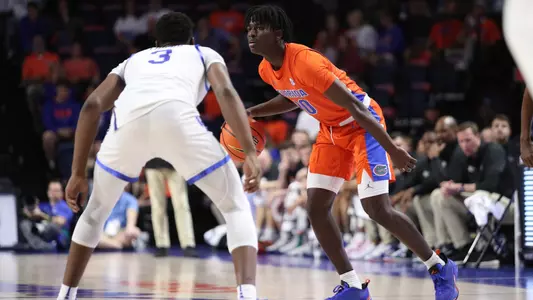 Denzel Aberdeen during the Gators' game against the Kentucky Wildcats on Wednesday, February 22, 2023 at Exactech Arena at the Stephen C. O'Connell Center in Gainesville, FL / UAA Communications photo by Catherine McCarthy