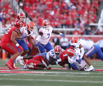during the Gators' game against the Utah Utes on Thursday, August 31, 2023 at Rice-Eccles Stadium in Salt Lake City, Utah / UAA Communications photo by Maddie Washburn
