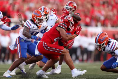 Bryce Thornton during the Gators' game against the Utah Utes on Thursday, August 31, 2023 at Rice-Eccles Stadium in Salt Lake City, Utah / UAA Communications photo by Molly Kaiser