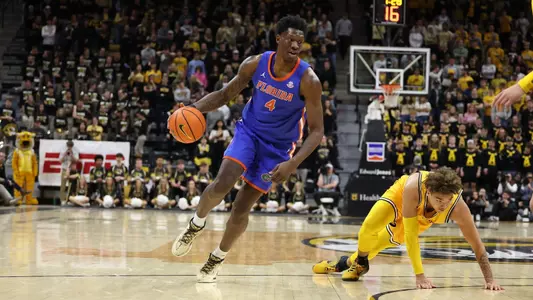 Tyrese Samuel during the Gators' game against the Missouri Tigers on Saturday, January 20, 2024 at Mizzou Arena in Columbia, MO / UAA Communications photo by Maddie Washburn