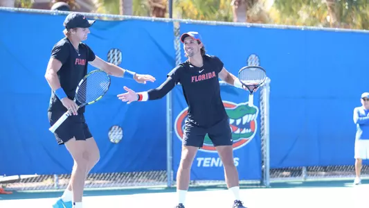 during the Gators' match against the UCF Knights on Sunday, October 29, 2023 at Linder Stadium at Ring Tennis Complex in Gainesville, FL / UAA Communications photo by Bryce Mitchell