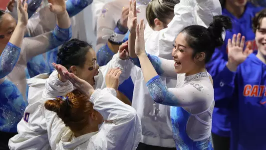 Victoria Nguyen celebrates with Morgan Hurd 240126