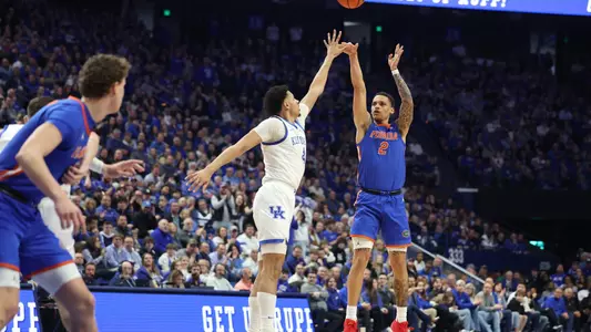 Riley Kugel during the Gators' game against the Kentucky Wildcats on Wednesday, January 31, 2024 at Exactech Arena at the Stephen C. O'Connell Center in Gainesville, FL / UAA Communications photo by Maddie Washburn