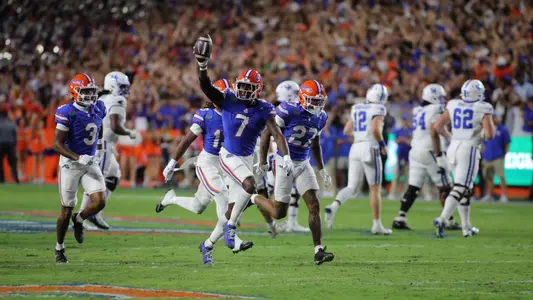 during the Gators' game against the Kentucky Wildcats on Saturday, October 19, 2024 at Ben Hill Griffin Stadium in Gainesville, Fla. / UAA Communications photo by Jay Metz