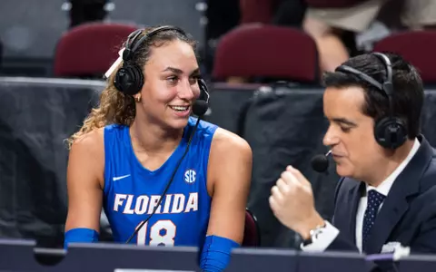 during the Gators' match against the Texas A&M Aggies on Friday, October 18, 2024 at Reed Arena in College Station, Texas / UAA Communications photo by Spencer Gnauck