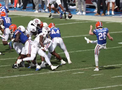 during the Gators' game against the Texas A&M Aggies on Saturday, September 14, 2024 at Ben Hill Griffin Stadium in Gainesville, Fla. / UAA Communications photo by Maddie Washburn
