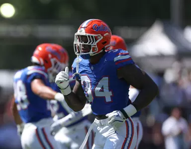 during the Gators' game against the Texas A&M Aggies on Saturday, September 21, 2024 at Ben Hill Griffin Stadium in Gainesville, Fla. / UAA Communications photo by Maddie Washburn