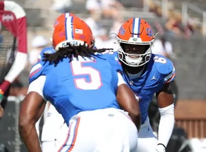 during the Gators' game against the Mississippi State Bulldogs on Saturday, September 21, 2024 at Davis Wade Stadium in Starkville, Miss. / UAA Communications photo by Nicole Scharff