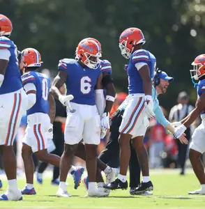 during the Gators' game against the Mississippi State Bulldogs on Saturday, September 21, 2024 at Davis Wade Stadium in Starkville, Miss. / UAA Communications photo by Nicole Scharff