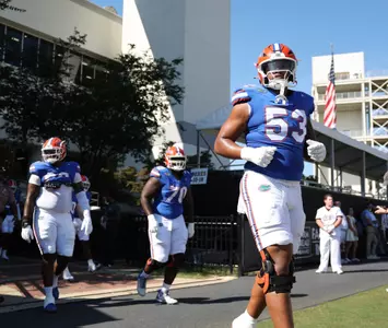 during the Gators' game against the Mississippi State Bulldogs on Saturday, September 21, 2024 at Davis Wade Stadium in Starkville, Miss. / UAA Communications photo by Nicole Scharff